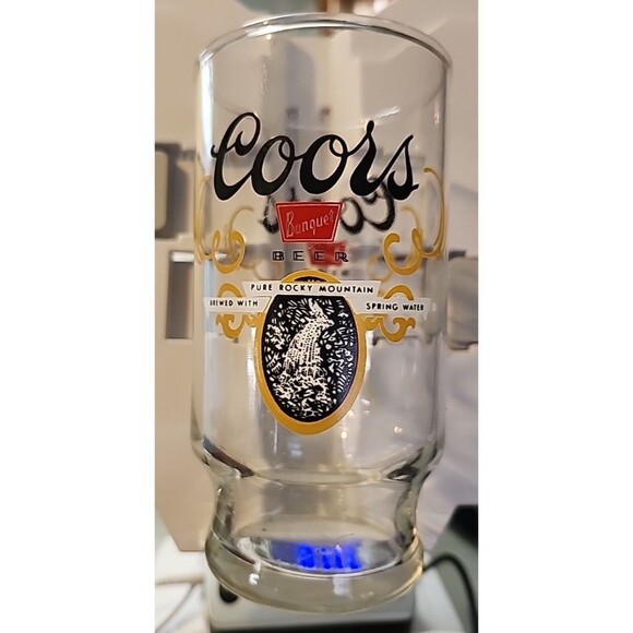 Vintage Coors Banquet Beer Glass Rocky Mountain Logo 5.25" Barware Collectible - Picture 2 of 9